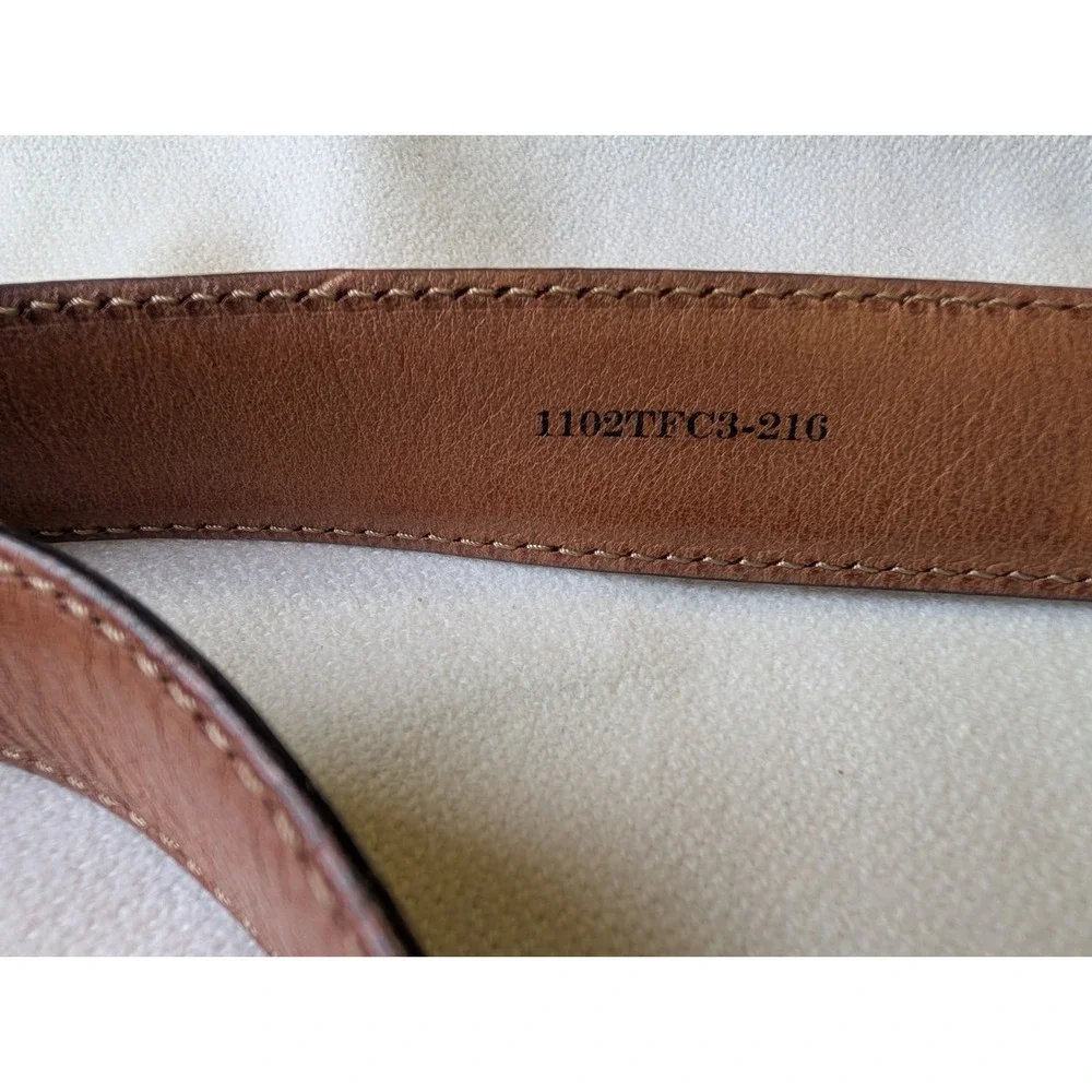 Trafalgar Italian Leather Contrast Stitch Belt Nickel Finish Buckle Size 44